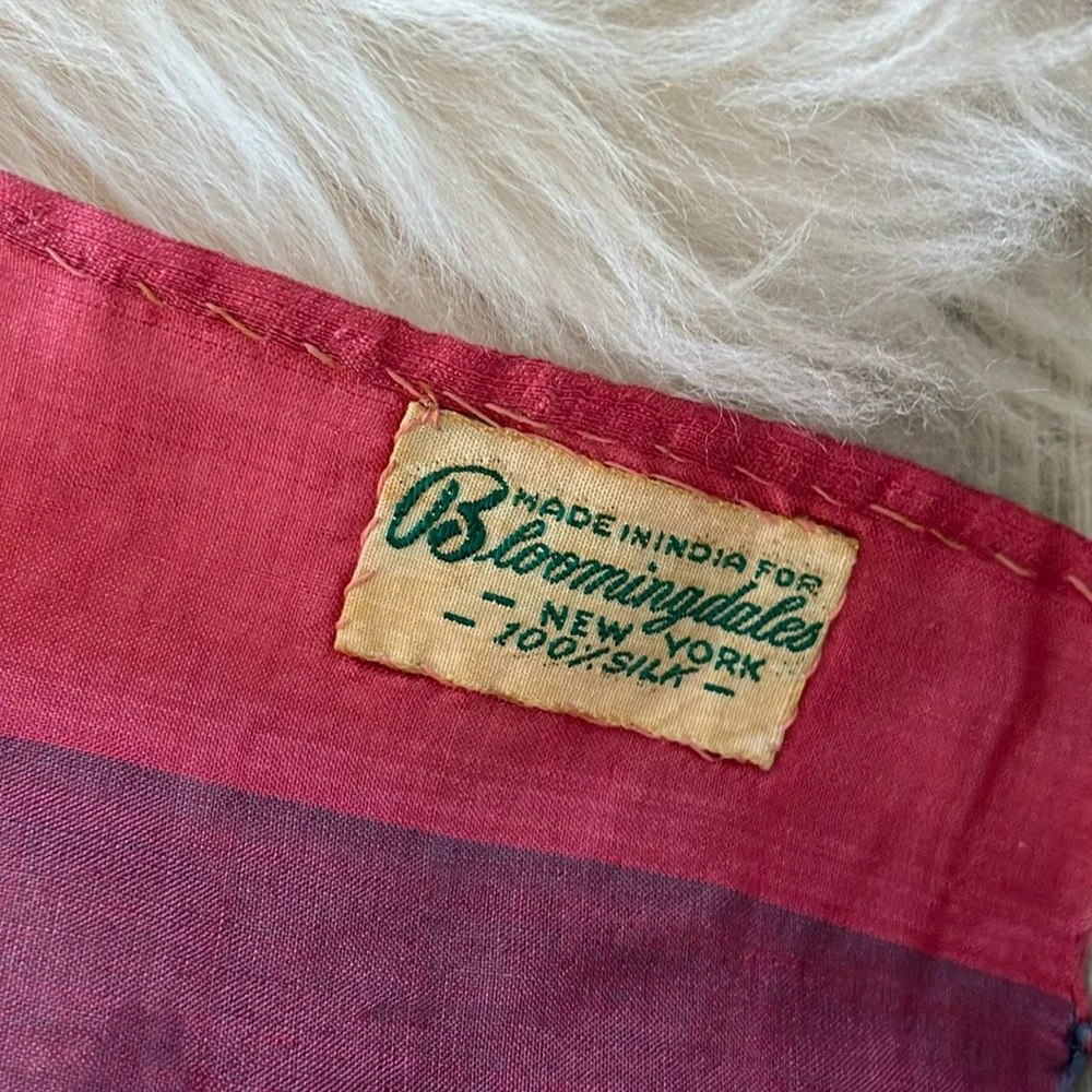 Vintage Bloomingdale’s made in India colorful silk scarf